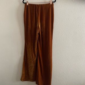 Burnt Orange velvet bell bottom pants
